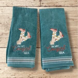 New Cowgirl Era Hand Towels Embroidered Colorful Cowgirl Boots
